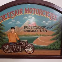 Quadro in legno  motocicletta Excelsior
