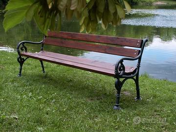 Panchina da Giardino Legno e Ghisa 3 Posti 170 cm 
