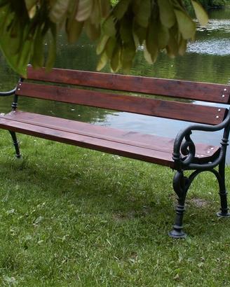 Panchina da Giardino Legno e Ghisa 3 Posti 170 cm 