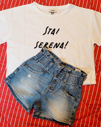 T-shirt+Jeans corto DIXIE tg.8Y