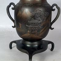 antico vaso  bronzo giapponese meiji 
