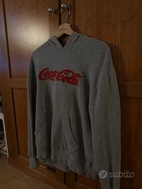 Felpa Coca-Cola grigia con cappuccio