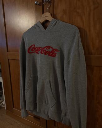 Felpa Coca-Cola grigia con cappuccio