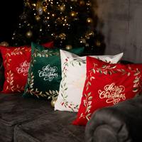 Cuscino in velluto con ricamo natalizio 