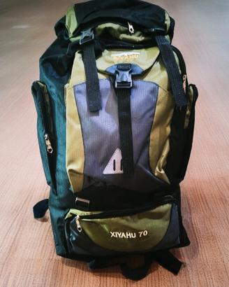 zaino scout trekking 70 l verde. nuovo