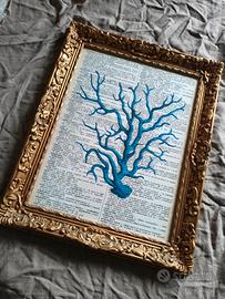 Cornice con poster corallo turchese