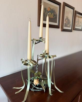 Candelabro in ferro battuto