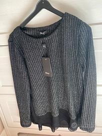 Maglietta nera e argento