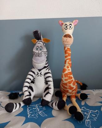 Peluches Madagascar Melman giraffa e Marty zebra