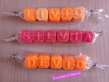 Nomi segnaposto  in cera di soia