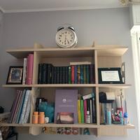 Libreria a muro in legno chiaro