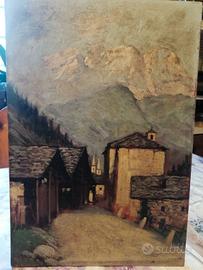 Olio su tavola Riva Valdobbia pittore Moscardini 