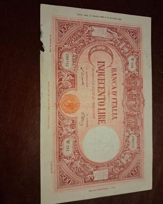 Banconota cinquecento lire