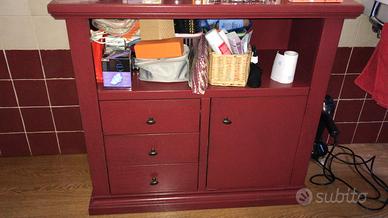 Mobile da bagno in legno Rosso