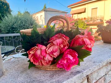 Borsa estiva con fiori decorativi - MAI USATA!