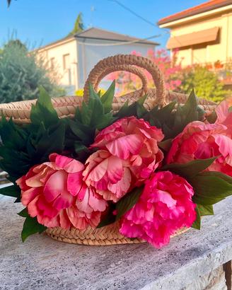 Borsa estiva con fiori decorativi - MAI USATA!