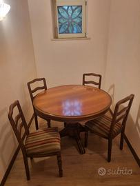 Tavolo tondo in legno massello di ciliegio