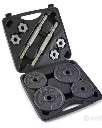 Kit manubri e bilanciere palestra 24kg DOMYOS