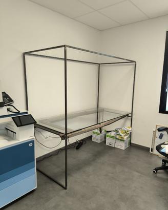 Scrivania di Design Industriale in Ferro Vetro