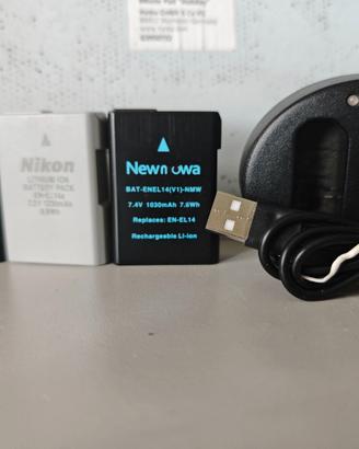 Nikon en-el14a con caricabatterie usb