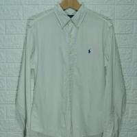 Camicia Ralph Lauren bianca in cotone logo blu M