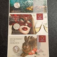 5 Blister con monete da 5€ in argento 