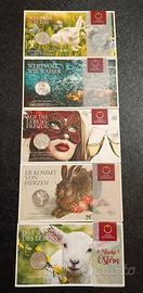 5 Blister con monete da 5€ in argento 