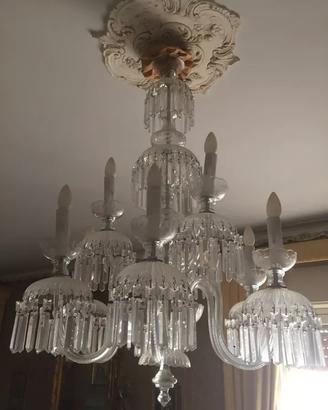Lampadario 9 luci doppio palco in cristallo Boemia