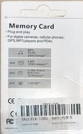 Memoria micro SD da 128 Gb nuova 