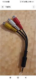Cavo adattatore TV da 3,5 a 3 connettori RCA 