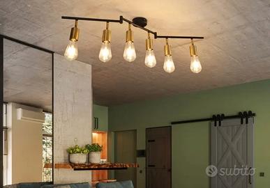 CBJKTX Lampadario Vintage - Faretto Dorato Rotante