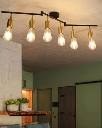 CBJKTX Lampadario Vintage - Faretto Dorato Rotante