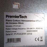 Piastra elettrica/piano cottura vetroceramica