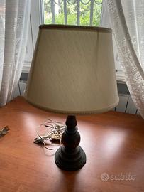 Abat jour ottone e legno h 50,5 cm