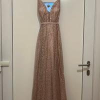 Vestito Joana rosa con i brillantini