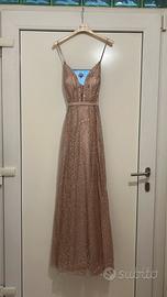 Vestito Joana rosa con i brillantini