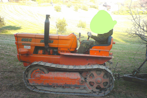 Trattore a cingoli Fiat 455c montagna con attrezzi
