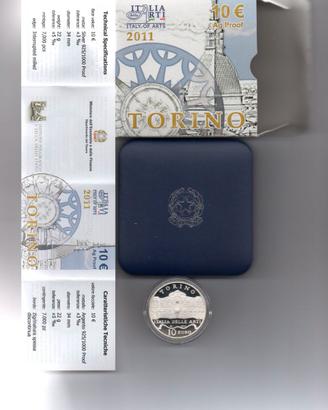 Moneta in argento Italia delle Arti 2011: Torino