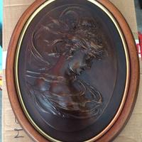 Quadro Ovale con cornice in legno