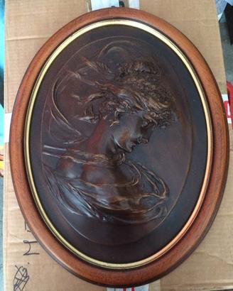 Quadro Ovale con cornice in legno