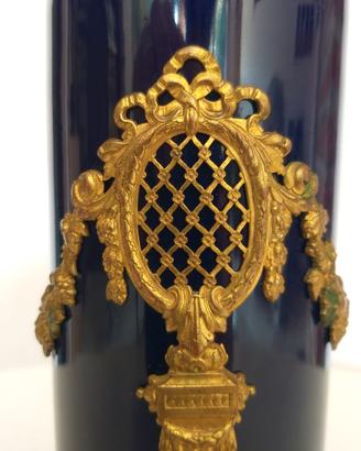 Antico vaso porcellana e bronzo Paul Milet Sévres