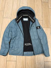 Giubbotto Calvin Klein Jeans azzurro con cappuccio