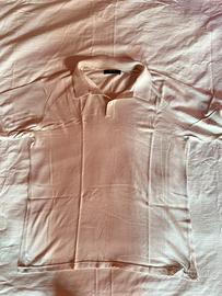 Polo Uomo Bershka in Maglia Leggera Bianca