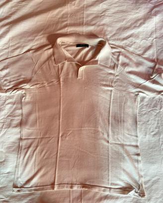 Polo Uomo Bershka in Maglia Leggera Bianca