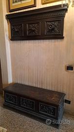 appendiabiti e cassapanca antiquariato