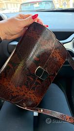 Sézane Milo classic borsa marrone pitone