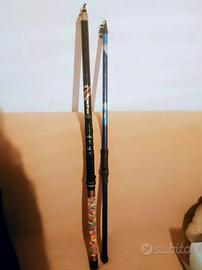 lotto 2 canne da pesca carbonio 