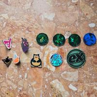 lotto pin spille pokemon + monete da collezione