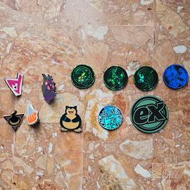 lotto pin spille pokemon + monete da collezione