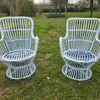 2 poltroncine in vimini 